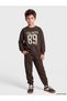 Lcw Kids Brown Printed Boys' Tracksuit Set