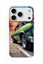 iPhone 18 Pro Max Compatible Green Classic Car Printed Transparent Phone Case