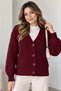 Buttoned Knitwear Cardigan N512 Claret Red - 2