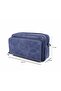 Men's Genuine Leather Navy Blue Multi-Compartment Portfolio Bag with Belt and Shoulder Strap Handbag - 4