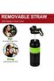 Leak proof Stainless Steel Water Bottle with Straw, Lid & Handle,750ML, Double Wall Vacuum Flask, Keeps Hot & Cold 6-12hrs, One-Hand Operation Lid, Safety Lock System - 4