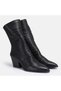 Large size black bellows pointed toe chunky heel women's boots 41-42-43-44 - 3