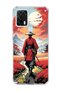 General Mobile Gm 21 Pro Compatible Red Kimono Samurai Printed Transparent Phone Case