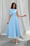 Baby Blue Dress with Shoulder Bow - Baby Blue