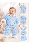 Baby Boy Welsoft Hooded Zippered Patterned Winter Astronaut Jumpsuit