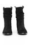 Genuine Suede Leather Black Bellows Short Heel Women's Boots - Zb2410 - 3