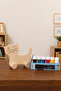 Wooden Fox Toy Natural Handmade Paintable Educational Toy + 6-Piece Paint Set Gift - 7