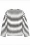 Black and White Striped New York Printed Women's Long Sleeve T-Shirt - 8