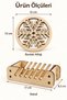 Set of 6 Wooden Snowflake Patterned Coasters with Stand Decorative Home, Kitchen, Office Accessory Set (Stand) - 4