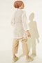 Women's Cream Perforated Openwork Knitwear with Tassels, Long Sleeves, Motif, Flowy Loose Cardigan - 3