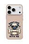 iPhone 18 Pro Max Compatible Glasses Dog Beige Printed Transparent Phone Case