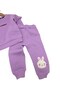 Girl's Winter 3-Yarn Threaded, Fleece-Lined, Rabbit Embroidered Thick Tracksuit Set for Ages 2-3-4-5-6 - 6