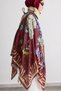 140X140 Veridia Patterned Cotton Shawl Scarf Burgundy - 2