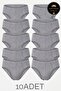 10-Pack Gray Cotton Boys' Underwear - Slip Underwear Set - Custom Made Sleep Band Gift