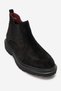Men's Thick Sole Lace-Up Boots Real Leather Cael Suede Black - 2