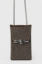 Women's chain strap stone phone bag - brown