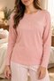 Women's Modal Cotton Comfortable Fit Pink Long Sleeve Pajama Set - 3
