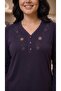 Nergiz Combed Cotton Women's Large Size Long Sleeve Comfortable Fit Blouse - 4