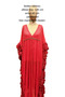 Women's Fuchsia Pink Sequin and Bead Embroidered Edges Ruffle Fringed Tulle Kaftan Evening Dress / Flowy Maxi Dress - 2