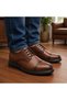 Men's Tan Matte Leather Lace-Up Poly Sole Jean Pants Classic Shoes Suitable for Bridal Suits and Suit Bottoms - 6