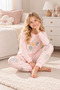 Girl's 100% Cotton Custom Design Pattern Long Sleeve Pajama Set - 2