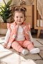 Floral Patterned Zippered Vest Baby Girl 3-Piece Set
