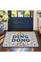 Aura Ding Dong Written Floral and Leopard Pattern Woven Base Decorative Carpet Auraplus138