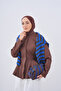 Women's Tunic with Handles on the Front, Grass Detail, High Collar, Zipper, Brown - 4