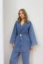 Buttoned Brooch Denim Suit 3-725 - 6