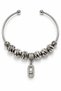 Adjustable Steel Bracelet Suitable for Young People and Children, Mixed Figure Zircon Stone Charm Model, Silver Color - 3