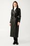 Women's Leather Trench Coat |   Long and Stylish Trench Model