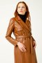Women's Leather Trench Coat |   Long and Stylish Trench Model - 5