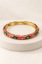 Women's Colorful Enamel Steel Bracelet with Patterned Stylish Cuff Bracelet