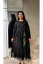 Women's Lace Detailed Long Dress - Lined, Stone Embellished Floral Motif Buttoned Dress - 2