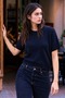 Women's Crew Neck Short Sleeve Black Knitwear Sweater - 4