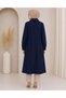 Gold Button Detailed Waist Gathered Trench Coat - 8