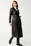 Women's Leather Trench Coat |   Long and Stylish Trench Model - 4
