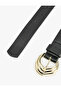 Faux Leather Belt with Metal Buckle Detail - 3