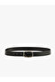 Faux Leather Belt with Metal Buckle Detail - 2