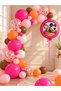 Party Masha and the Bear Birthday Balloon Set 29 Pieces Pink Brown Orange Concept Double-Sided Foil Balloons