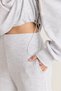 Women's Gray Melange V-Neck Hooded Oversize Sweatshirt Athlete Wide Leg Pants 3-Piece Set 4229 60286661 - 5
