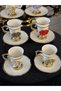 Colorful Swan Bronze 6-People Porcelain Coffee Cup Set 90 ml - 3