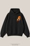 Unisex Demon Slayer Rengoku Printed Front and Back Design Oversize 3 Threaded Inner Ribbed Hooded Sweatshirt - 2