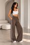 Women's Comfortable Cut Sweatpants with Side Stripe Detail and Wide Leg Elastic Waist