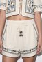 Embroidery Work Women's Shorts Srt02195 Beige
