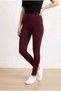 Burgundy Leggings - Medium Thickness Fabric, Very Sturdy Stitching, Special Production High Waist Women's Leggings (Length: 100cm) - 2