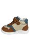 Men's First Step Sneakers – Cream-Petrol Blue Genuine Leather - 4