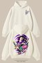Unisex Demon Slayer Shinobu Printed Oversize 3 Threaded Inner Threaded Hooded Sweatshirt