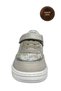 Girls' Casual Shoes – Silver-Grey-Daisy Patterned Genuine Leather - 3