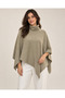 High-Necked Knitwear Cape Poncho - 2